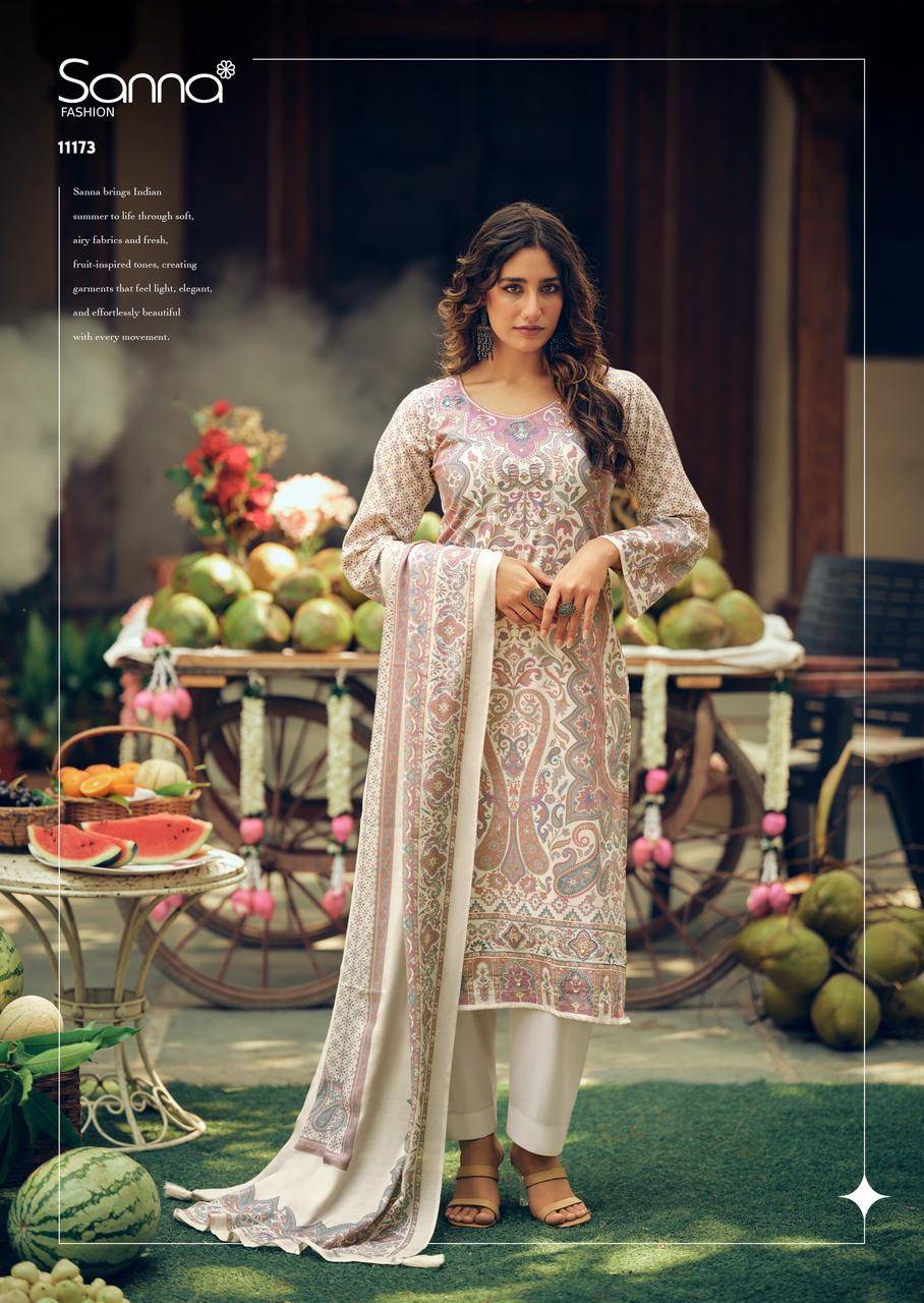  Tropical stories by SANNA FASHION 11173 To 11178 Series Beautiful Fancy Stylish Colourful casual wear Pure Milanz cottonDresses At Wholesale Price
